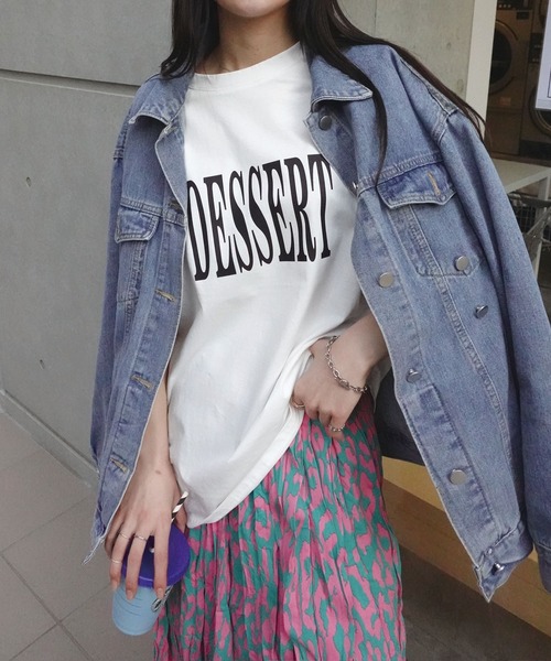CORNERS（コーナーズ）の「DESSERTプリントTシャツ（Tシャツ/カットソー・レディース・パープル/オフホワイト/チャコールグレー・M）」の8枚目の写真