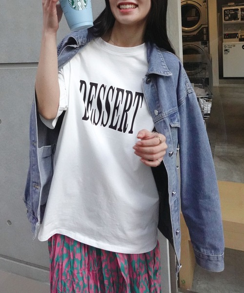 CORNERS（コーナーズ）の「DESSERTプリントTシャツ（Tシャツ/カットソー・レディース・パープル/オフホワイト/チャコールグレー・M）」の10枚目の写真