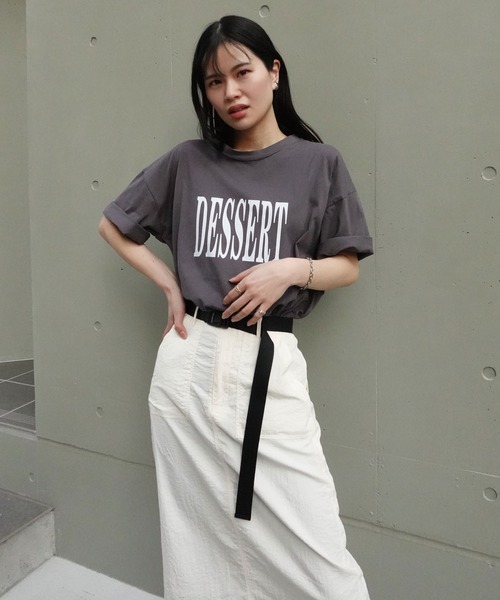 CORNERS（コーナーズ）の「DESSERTプリントTシャツ（Tシャツ/カットソー・レディース・パープル/オフホワイト/チャコールグレー・M）」の12枚目の写真