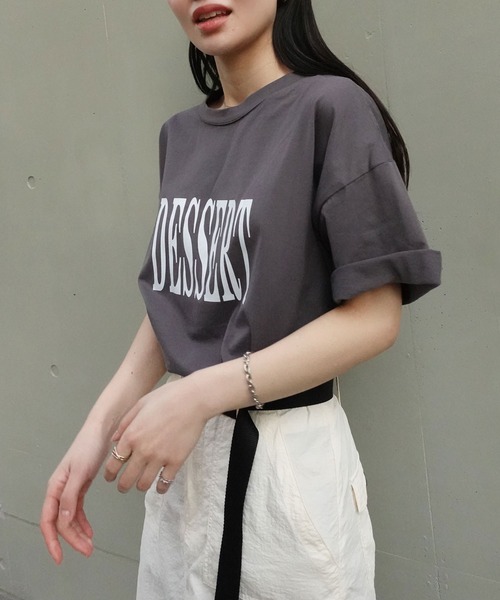 CORNERS（コーナーズ）の「DESSERTプリントTシャツ（Tシャツ/カットソー・レディース・パープル/オフホワイト/チャコールグレー・M）」の14枚目の写真