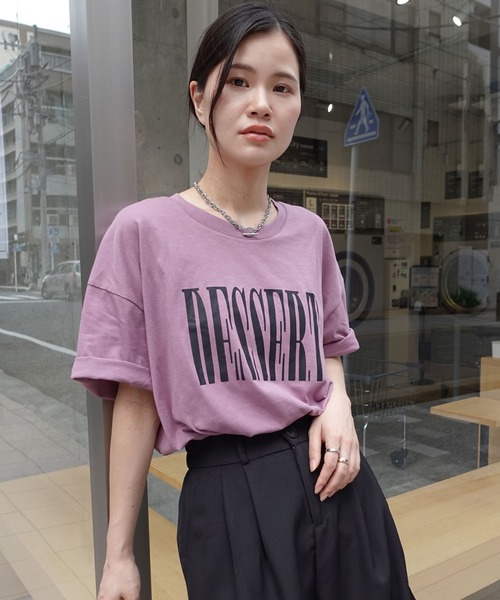 CORNERS（コーナーズ）の「DESSERTプリントTシャツ（Tシャツ/カットソー・レディース・パープル/オフホワイト/チャコールグレー・M）」の18枚目の写真