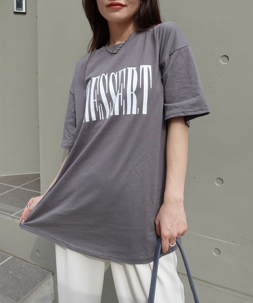 CORNERS（コーナーズ）の「DESSERTプリントTシャツ（Tシャツ/カットソー・レディース・パープル/オフホワイト/チャコールグレー・M）」の19枚目の写真