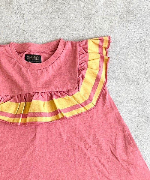 BIG FIELD（ビッグフィールド）の「スクエアフリルワンピース（90～150cm）（ワンピース・キッズ・杢グレー/サーモンピンク/チャコール・120/110/100/90/150/140/130）」の17枚目の写真