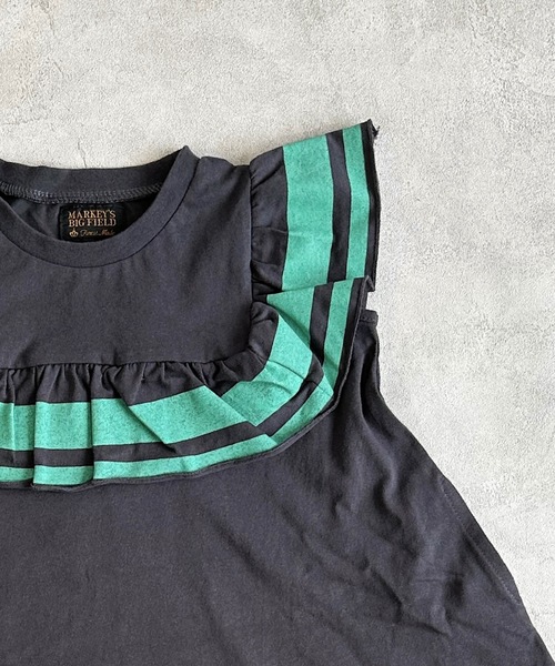 BIG FIELD（ビッグフィールド）の「スクエアフリルワンピース（90～150cm）（ワンピース・キッズ・杢グレー/サーモンピンク/チャコール・120/110/100/90/150/140/130）」の15枚目の写真