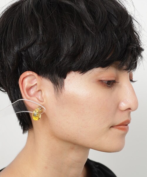 OPAQUE.CLIP（オペークドットクリップ）の「◆クリアカラーミニフープピアス（ピアス（両耳用）・レディース・パープル系4/ホワイト/イエロー・00）」の8枚目の写真