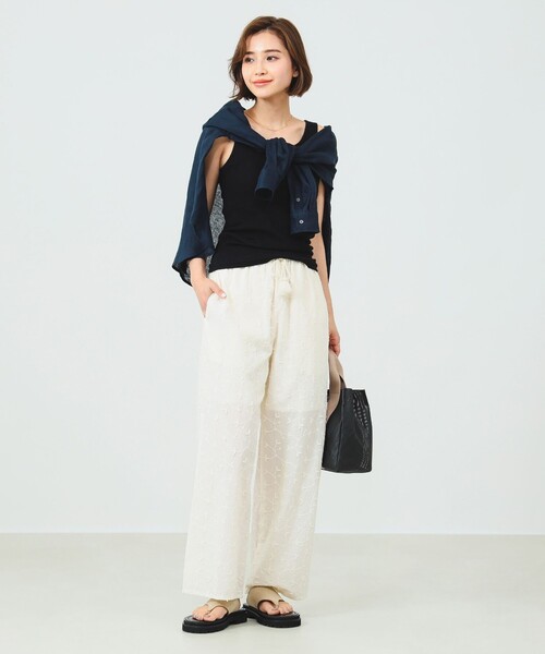 B:MING by BEAMS（ビーミングバイビームス）の「B:MING by BEAMS / 3D 刺繍 パンツ（その他パンツ・レディース・ネイビー/オフホワイト/サックスブルー・MEDIUM/SMALL）」の13枚目の写真