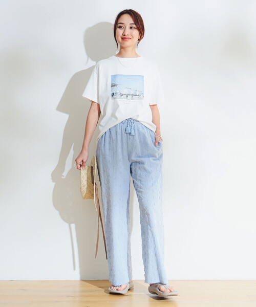 B:MING by BEAMS（ビーミングバイビームス）の「B:MING by BEAMS / 3D 刺繍 パンツ（その他パンツ・レディース・ネイビー/オフホワイト/サックスブルー・MEDIUM/SMALL）」の7枚目の写真