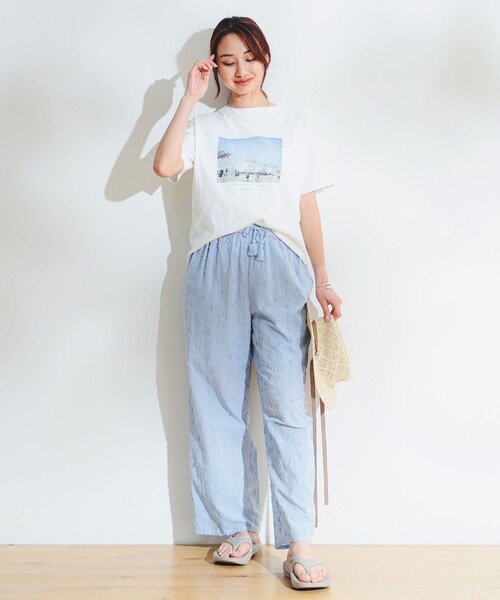 B:MING by BEAMS（ビーミングバイビームス）の「B:MING by BEAMS / 3D 刺繍 パンツ（その他パンツ・レディース・ネイビー/オフホワイト/サックスブルー・MEDIUM/SMALL）」の8枚目の写真