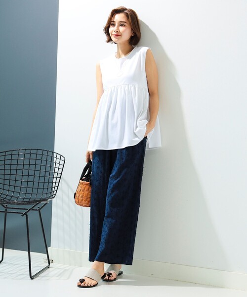 B:MING by BEAMS（ビーミングバイビームス）の「B:MING by BEAMS / 3D 刺繍 パンツ（その他パンツ・レディース・ネイビー/オフホワイト/サックスブルー・MEDIUM/SMALL）」の11枚目の写真