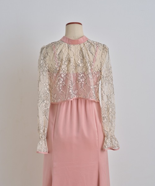 tocco closet(トッコ クローゼット)の「マルチWAY配色レーストップス&マーメイドサテンキャミワンピースSET(ワンピース・レディース・ブラック/ピンク・M)」の21枚目の写真