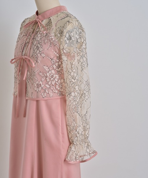 tocco closet(トッコ クローゼット)の「マルチWAY配色レーストップス&マーメイドサテンキャミワンピースSET(ワンピース・レディース・ブラック/ピンク・M)」の9枚目の写真