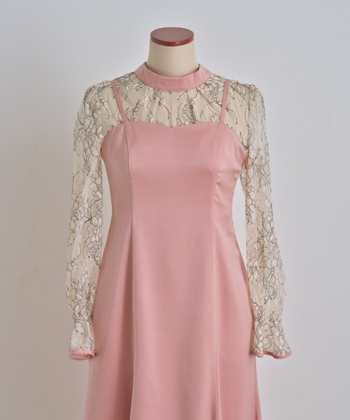 tocco closet(トッコ クローゼット)の「マルチWAY配色レーストップス&マーメイドサテンキャミワンピースSET(ワンピース・レディース・ブラック/ピンク・M)」の22枚目の写真