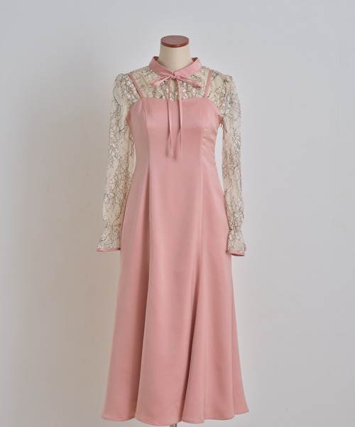 tocco closet(トッコ クローゼット)の「マルチWAY配色レーストップス&マーメイドサテンキャミワンピースSET(ワンピース・レディース・ブラック/ピンク・M)」の10枚目の写真