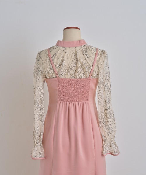 tocco closet(トッコ クローゼット)の「マルチWAY配色レーストップス&マーメイドサテンキャミワンピースSET(ワンピース・レディース・ブラック/ピンク・M)」の16枚目の写真