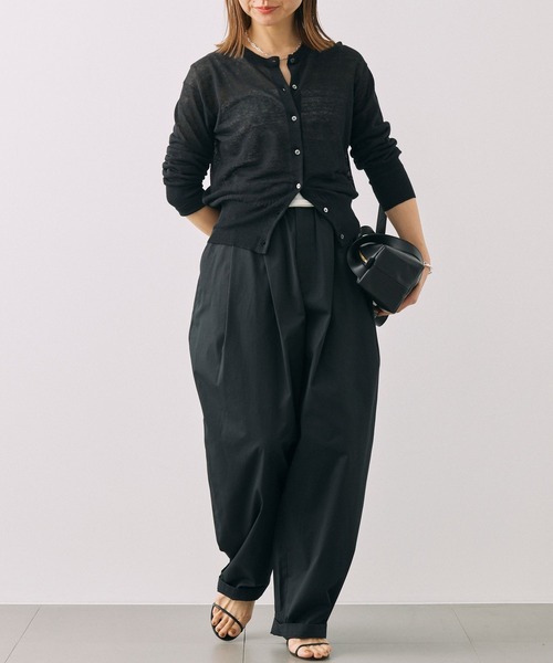 BABYLONE(バビロン)の「リネンナイロンクルーネックカーディガン(カーディガン/ボレロ・レディース・ブラック/ベビーピンク・フリー)」の7枚目の写真