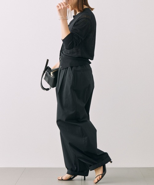 BABYLONE(バビロン)の「リネンナイロンクルーネックカーディガン(カーディガン/ボレロ・レディース・ブラック/ベビーピンク・フリー)」の8枚目の写真