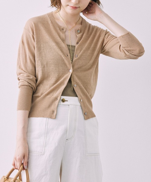 BABYLONE(バビロン)の「リネンナイロンクルーネックカーディガン(カーディガン/ボレロ・レディース・ブラック/ベビーピンク・フリー)」の11枚目の写真