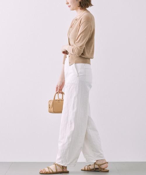 BABYLONE(バビロン)の「リネンナイロンクルーネックカーディガン(カーディガン/ボレロ・レディース・ブラック/ベビーピンク・フリー)」の15枚目の写真