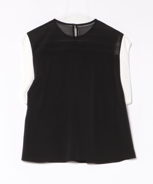 LUGIVA（ルギヴァ）の「マットサテン配色ブラウス（シャツ/ブラウス・レディース・ブラック/オフホワイト・M）」の3枚目の写真