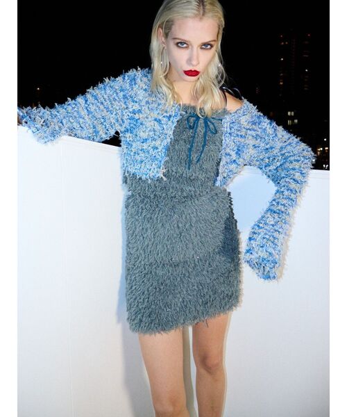 EVRIS(エヴリス)の「フェザーミニスカート【セットアップ着用可能】(スカート・レディース・グレー/ブラック・FREE)」の12枚目の写真