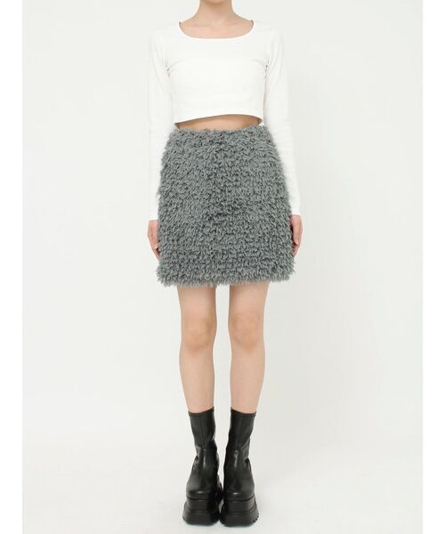 EVRIS(エヴリス)の「フェザーミニスカート【セットアップ着用可能】(スカート・レディース・グレー/ブラック・FREE)」の22枚目の写真