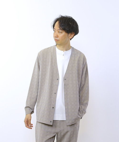 【セール】ドライクールグレンチェックリラクシングカーディガン(カーディガン/ボレロ)|MEN\'S MELROSE(メンズメルローズ)