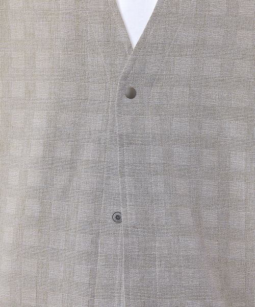 MEN'S MELROSE（メンズメルローズ）の「ドライクールグレンチェックリラクシングカーディガン（カーディガン/ボレロ・メンズ・ライトブラウン/ネイビー・2/4/3）」の8枚目の写真