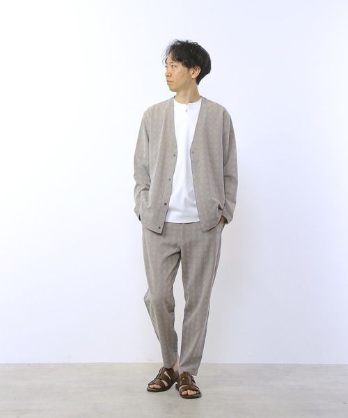 MEN'S MELROSE（メンズメルローズ）の「ドライクールグレンチェックリラクシングカーディガン（カーディガン/ボレロ・メンズ・ライトブラウン/ネイビー・2/4/3）」の16枚目の写真