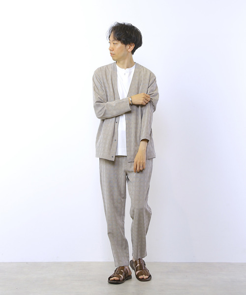 MEN'S MELROSE（メンズメルローズ）の「ドライクールグレンチェックリラクシングカーディガン（カーディガン/ボレロ・メンズ・ライトブラウン/ネイビー・2/4/3）」の17枚目の写真