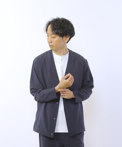 MEN'S MELROSE（メンズメルローズ）の「ドライクールグレンチェックリラクシングカーディガン（カーディガン/ボレロ・メンズ・ライトブラウン/ネイビー・2/4/3）」の19枚目の写真