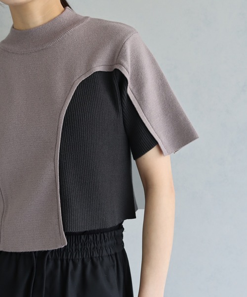 &g'aime（アンジェム）の「【&g’aime】アイレットボタンブロッキングニットトップス（ニット/セーター・レディース・パープル/ブラック/チャコールグレー・FREE）」の20枚目の写真