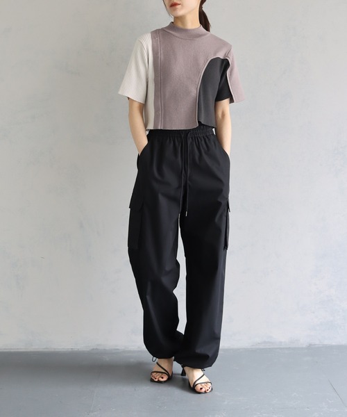 &g'aime（アンジェム）の「【&g’aime】アイレットボタンブロッキングニットトップス（ニット/セーター・レディース・パープル/ブラック/チャコールグレー・FREE）」の21枚目の写真