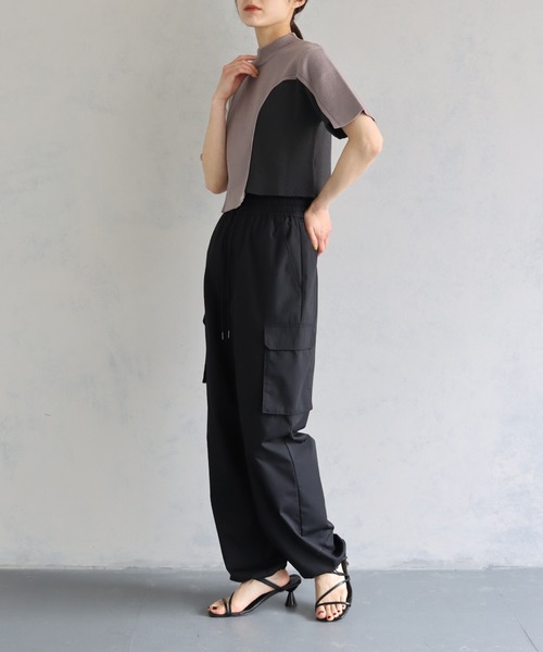 &g'aime（アンジェム）の「【&g’aime】アイレットボタンブロッキングニットトップス（ニット/セーター・レディース・パープル/ブラック/チャコールグレー・FREE）」の22枚目の写真