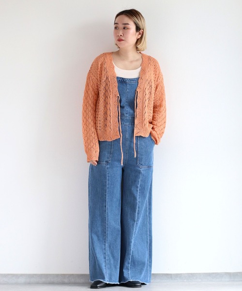 cepo(セポ)の「スカシアミラメニットリボンカーデ(カーディガン/ボレロ・レディース・オレンジ/ブラック/オフホワイト・M)」の10枚目の写真