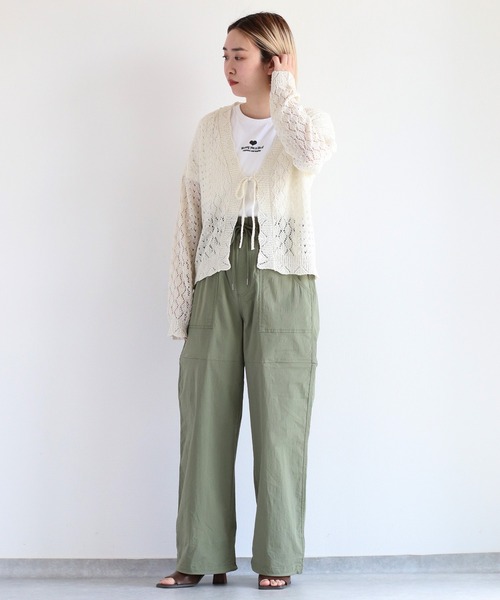cepo(セポ)の「スカシアミラメニットリボンカーデ(カーディガン/ボレロ・レディース・オレンジ/ブラック/オフホワイト・M)」の20枚目の写真
