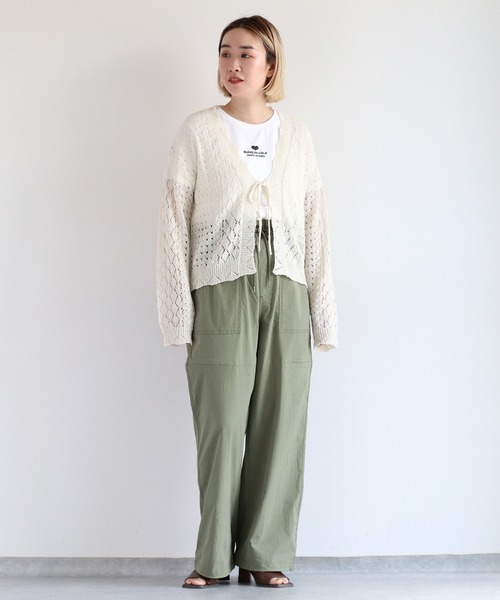 cepo(セポ)の「スカシアミラメニットリボンカーデ(カーディガン/ボレロ・レディース・オレンジ/ブラック/オフホワイト・M)」の19枚目の写真