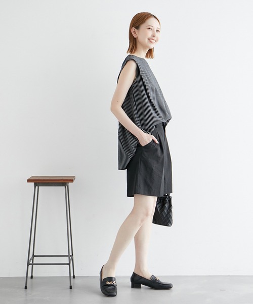 ROPE' PICNIC（ロペピクニック）の「タックスリーブフレアカットトップス（Tシャツ/カットソー・レディース・ブラック系その他/ブラック/ホワイト/ベージュ・38）」の11枚目の写真