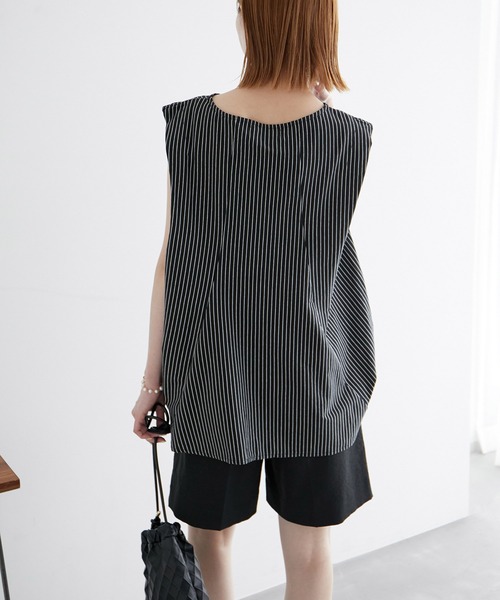 ROPE' PICNIC（ロペピクニック）の「タックスリーブフレアカットトップス（Tシャツ/カットソー・レディース・ブラック系その他/ブラック/ホワイト/ベージュ・38）」の13枚目の写真