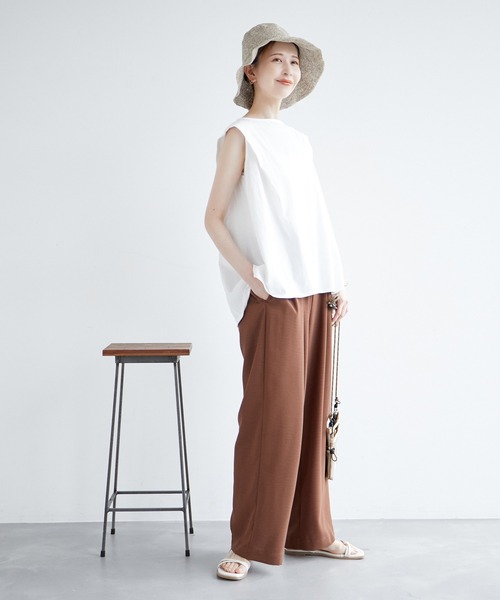 ROPE' PICNIC（ロペピクニック）の「タックスリーブフレアカットトップス（Tシャツ/カットソー・レディース・ブラック系その他/ブラック/ホワイト/ベージュ・38）」の14枚目の写真