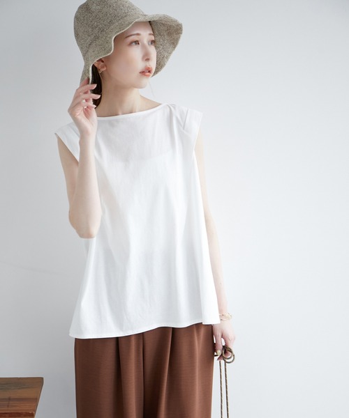 ROPE' PICNIC（ロペピクニック）の「タックスリーブフレアカットトップス（Tシャツ/カットソー・レディース・ブラック系その他/ブラック/ホワイト/ベージュ・38）」の16枚目の写真