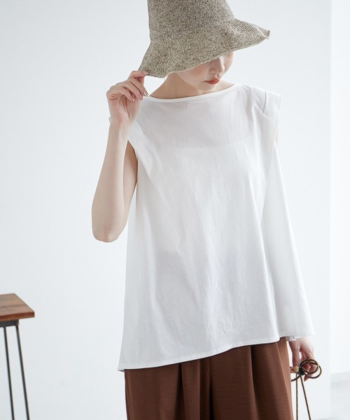 ROPE' PICNIC（ロペピクニック）の「タックスリーブフレアカットトップス（Tシャツ/カットソー・レディース・ブラック系その他/ブラック/ホワイト/ベージュ・38）」の18枚目の写真