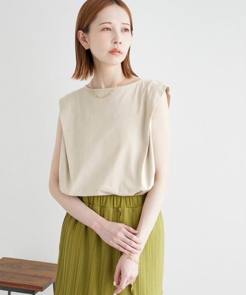 ROPE' PICNIC（ロペピクニック）の「タックスリーブフレアカットトップス（Tシャツ/カットソー・レディース・ブラック系その他/ブラック/ホワイト/ベージュ・38）」の21枚目の写真