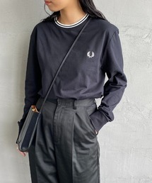 [FRED PERRY/フレッドペリー] ツインティップライン ワンポイントロゴ刺繍ロンT