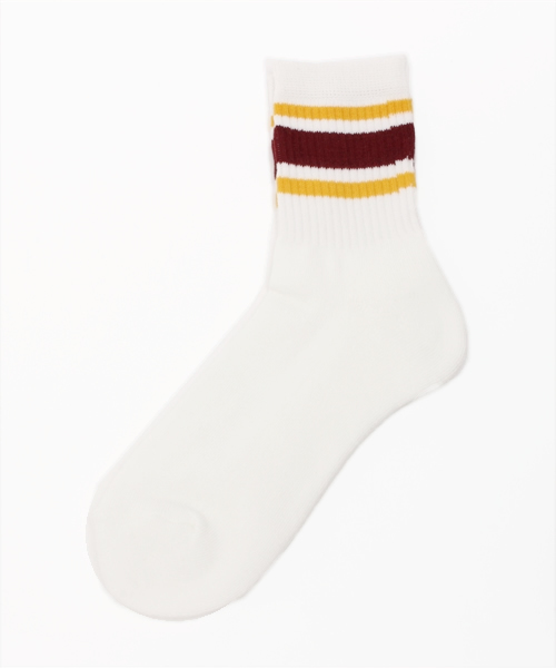 WEGO（ウィゴー）の「WEGO/スリーラインソックス（ソックス/靴下・レディース・ブラック/トリコロール/ピンク/ホワイト/その他1/イエロー/グリーン/ブルー/パープル/レッド・FREE）」の9枚目の写真