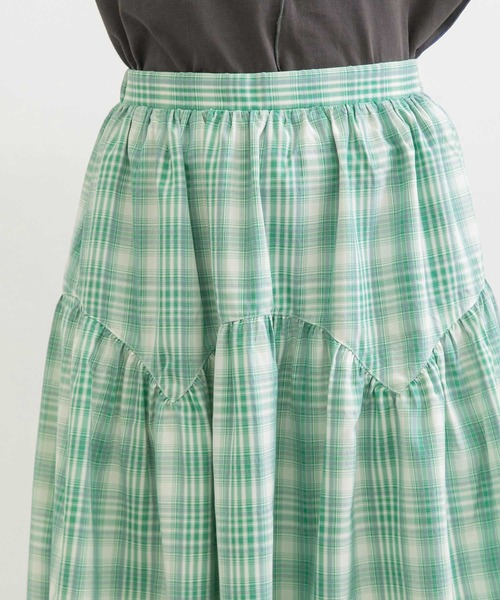 POU DOU DOU(プードゥドゥ)の「ジグザグヨークギャザースカート(スカート・レディース・グレー/グリーン/ネイビー・3)」の19枚目の写真