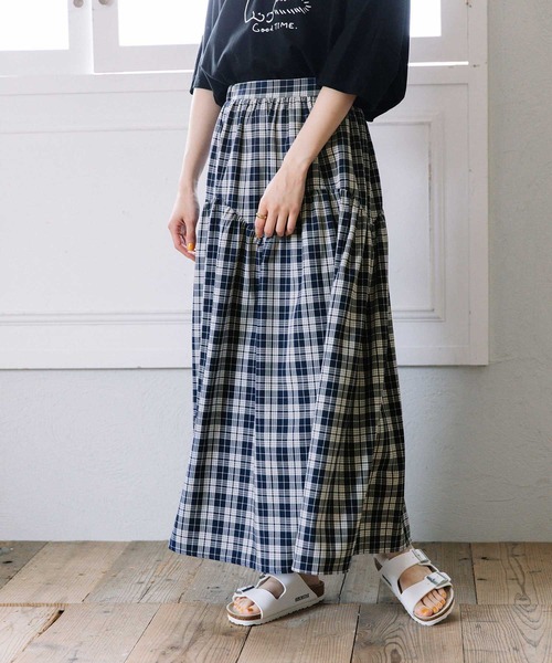 POU DOU DOU(プードゥドゥ)の「ジグザグヨークギャザースカート(スカート・レディース・グレー/グリーン/ネイビー・3)」の20枚目の写真