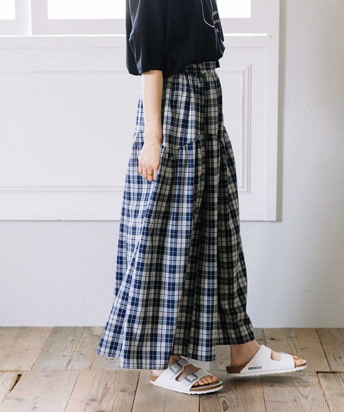 POU DOU DOU(プードゥドゥ)の「ジグザグヨークギャザースカート(スカート・レディース・グレー/グリーン/ネイビー・3)」の21枚目の写真