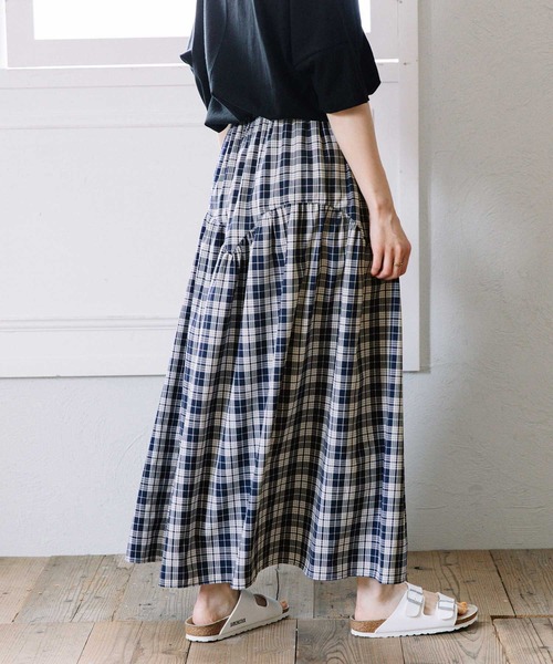 POU DOU DOU(プードゥドゥ)の「ジグザグヨークギャザースカート(スカート・レディース・グレー/グリーン/ネイビー・3)」の22枚目の写真