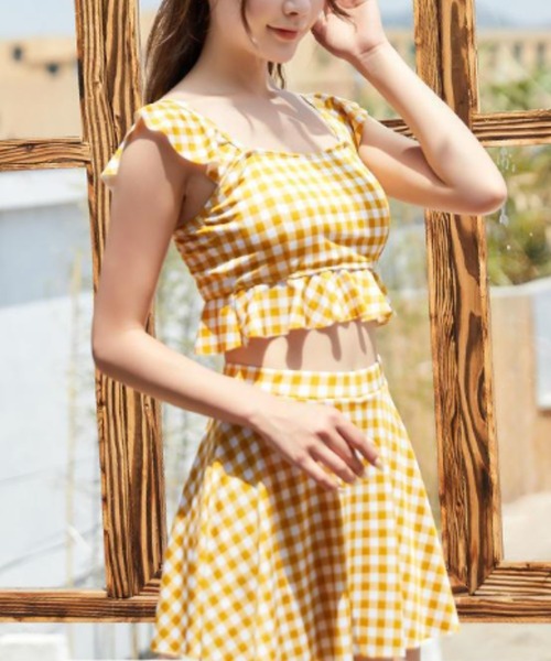 ENLIKE（エンリケ）の「ギンガムチェックガーリースイムウェア（水着