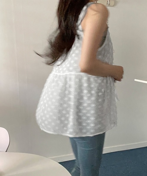Doula Doula(ドゥーラドゥーラ)の「フロントリボンシアーキャミソール(キャミソール・レディース・ブラック/ホワイト・FREE)」の10枚目の写真